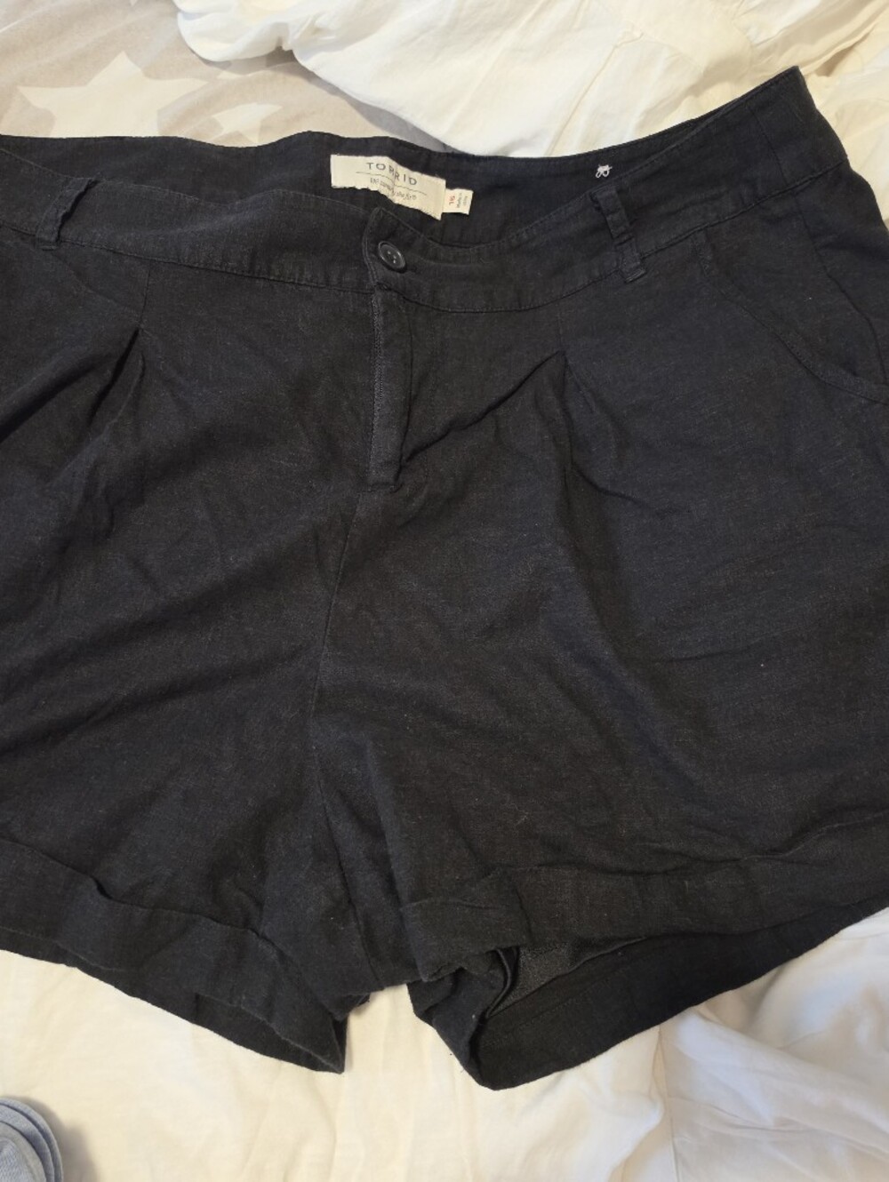 torrid Black Bermuda Linen Type Shorts